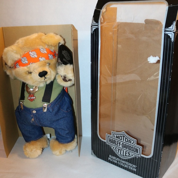 VINTAGE 1997 HARLEY DAVIDSON PLUSH TEDDY BEAR 17" - Picture 3 of 3